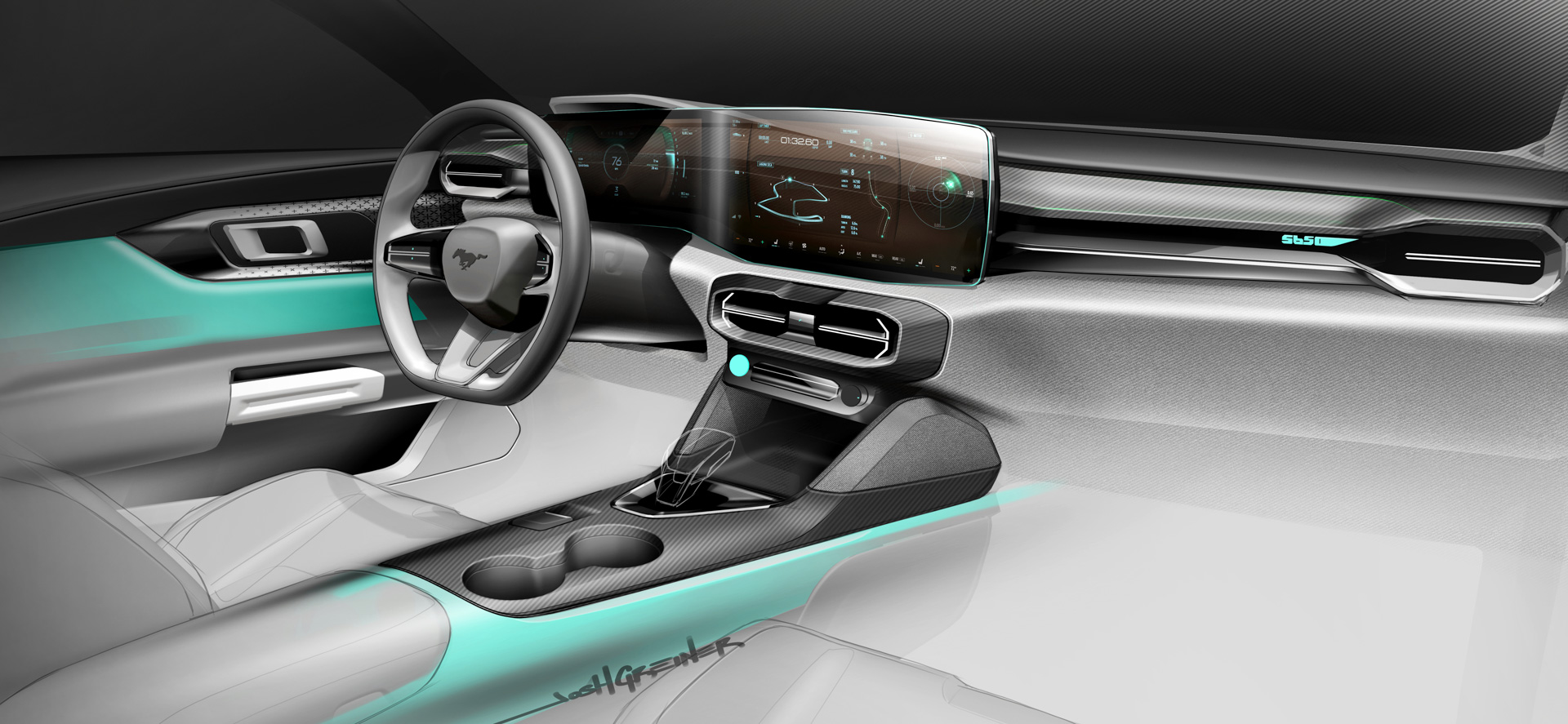 Ford Mustang, 2024 – Design Sketch – Interior