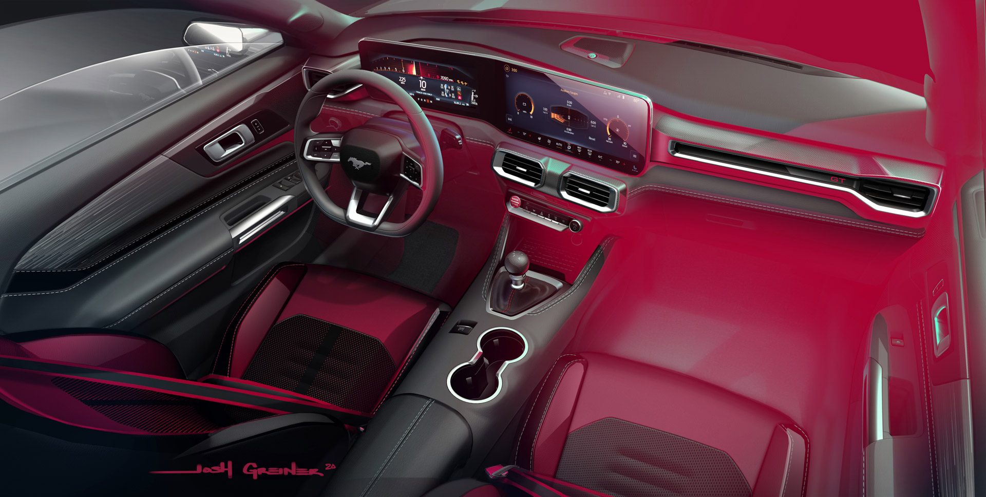 Ford Mustang, 2024 – Design Sketch – Interior