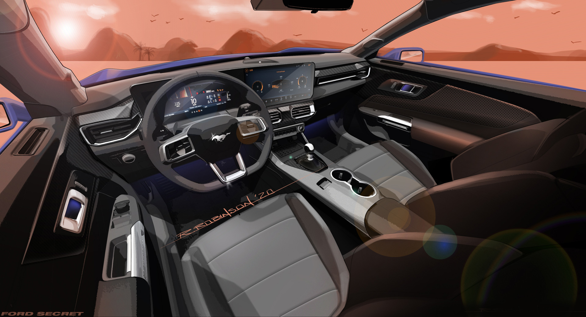 Ford Mustang, 2024 – Design Sketch – Interior