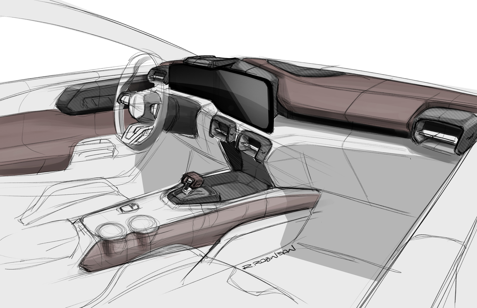 Ford Mustang, 2024 – Design Sketch – Interior