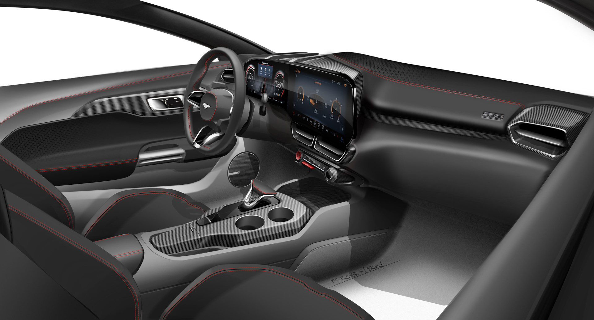 Ford Mustang, 2024 – Design Sketch – Interior