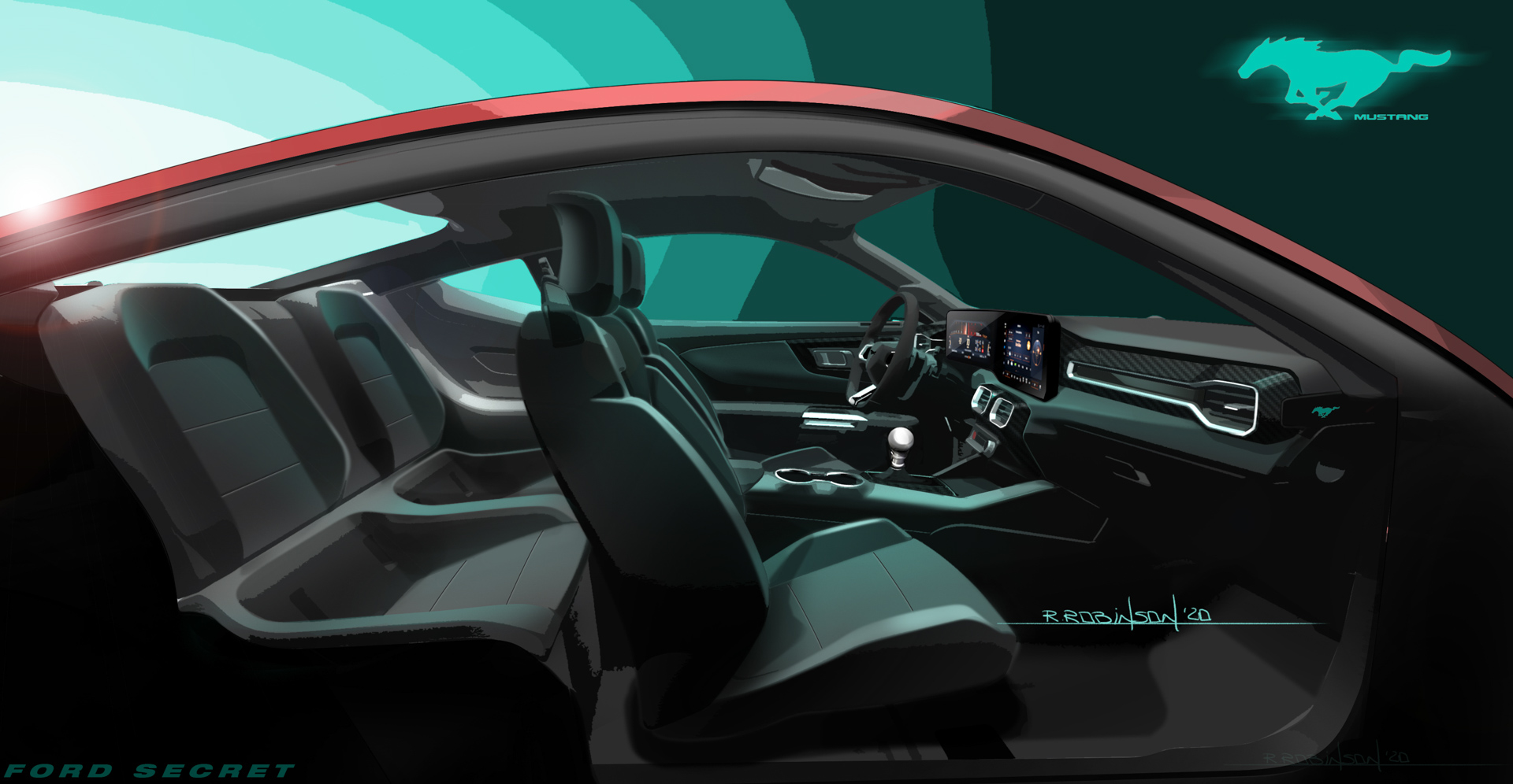 Ford Mustang, 2024 – Design Sketch – Interior