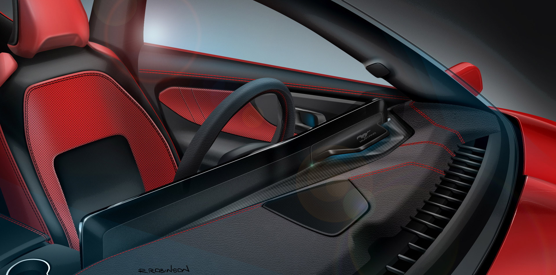 Ford Mustang, 2024 – Design Sketch – Interior
