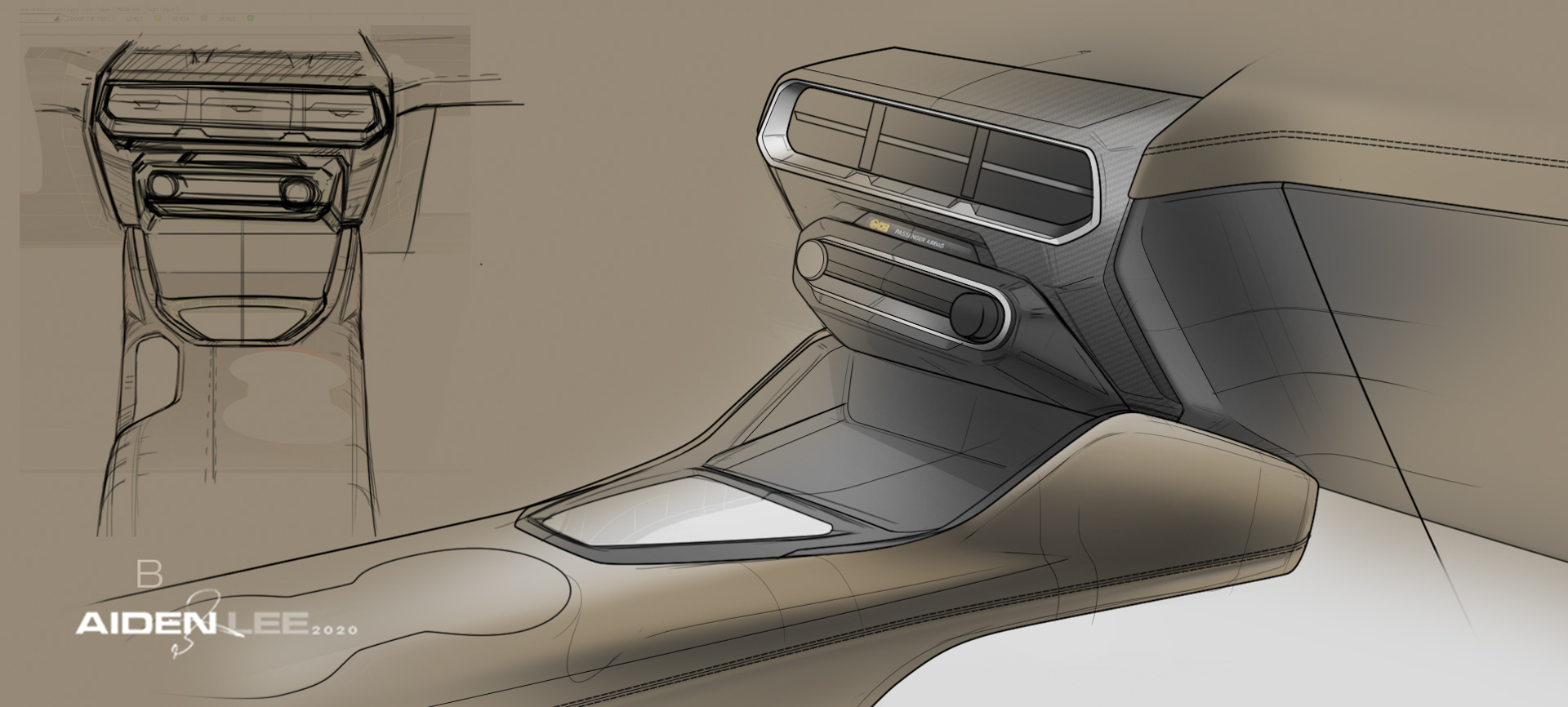 Ford Mustang, 2024 – Design Sketch – Interior