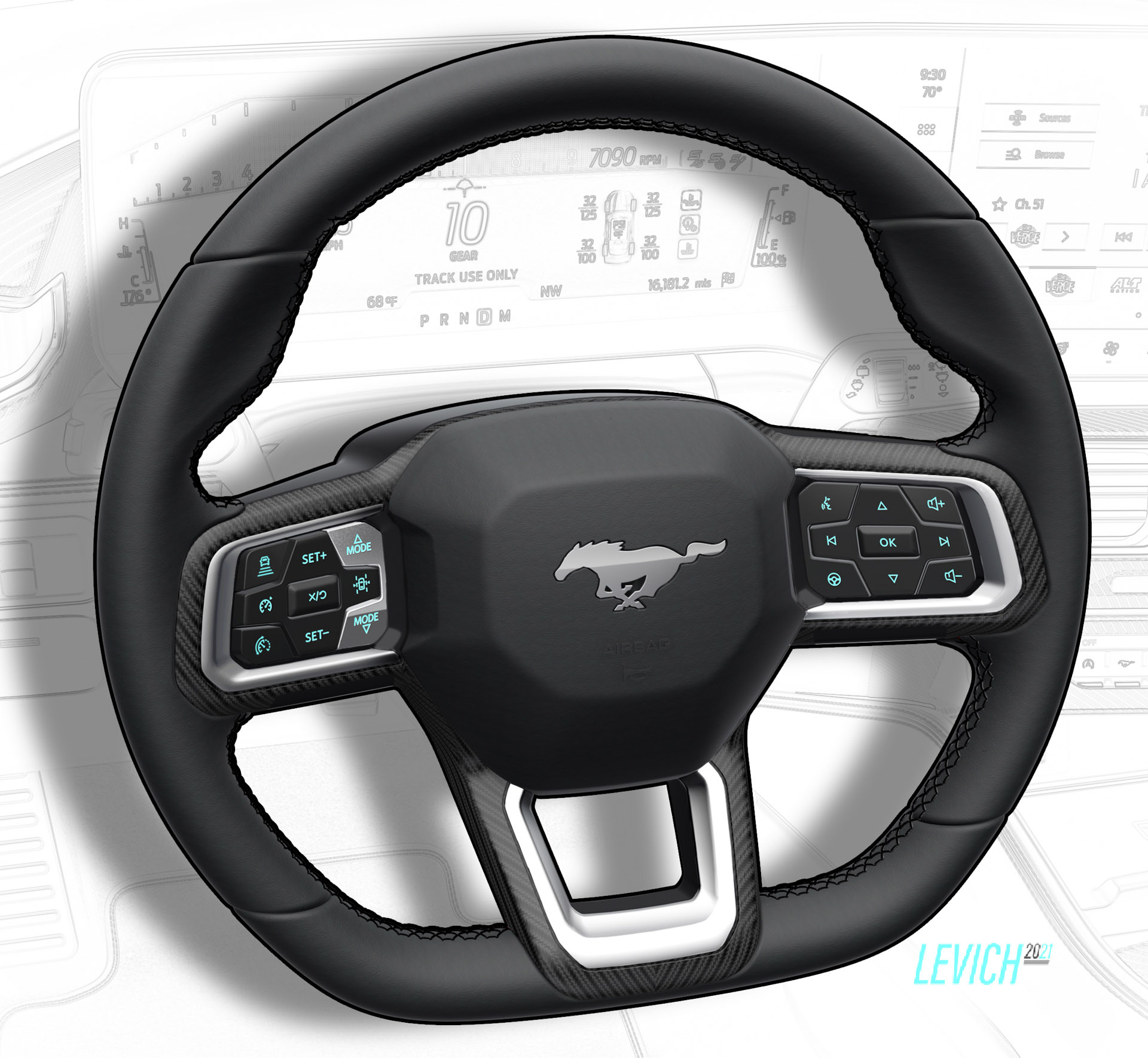 Ford Mustang, 2024 – Design Sketch – Interior