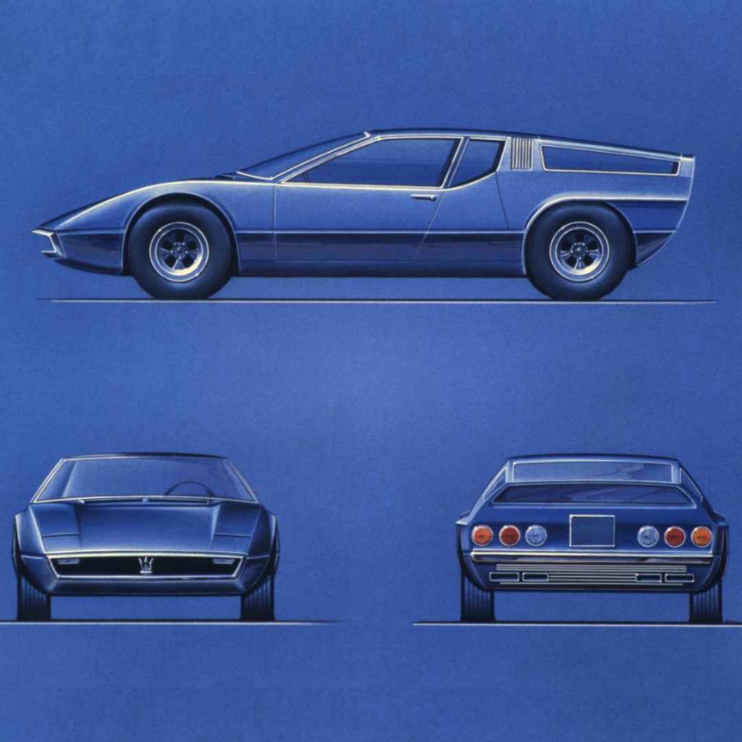 Maserati Bora – Design Sketch (ItalDesign), 1969