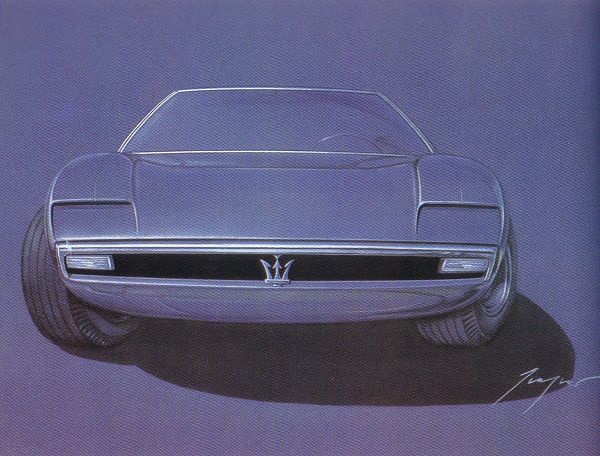 Maserati Bora – Design Sketch by Giugiaro (ItalDesign)