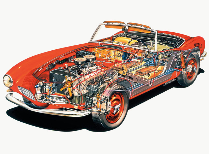 BMW 507 - cutaway drawing