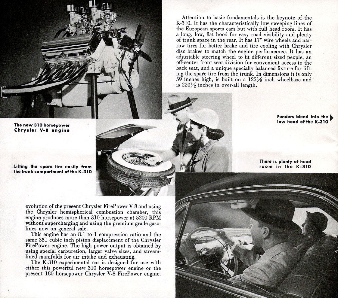 Chrysler's K-310 Experimental Dream Car Brochure