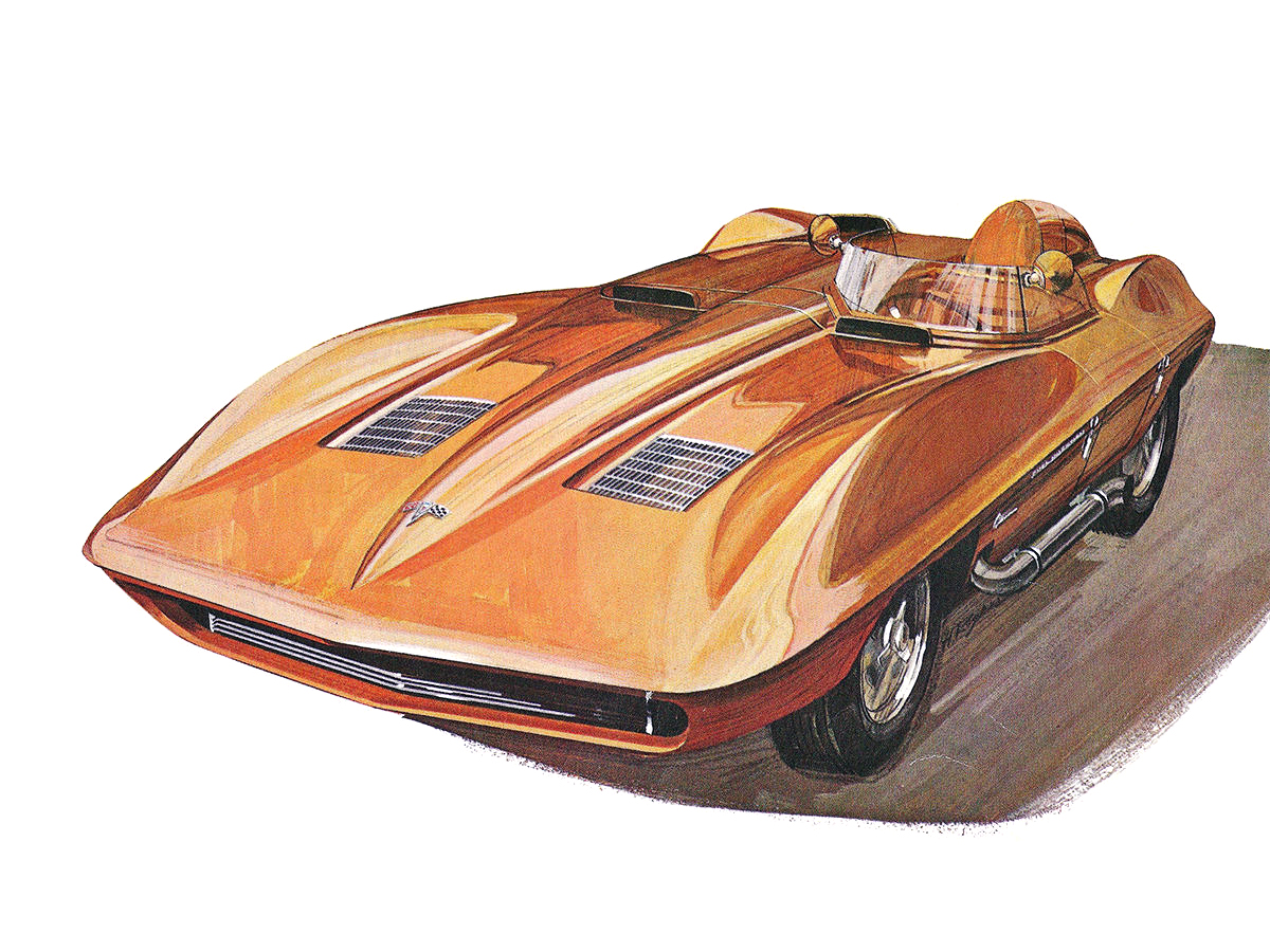 XP-87 Corvette Sting Ray, 1959 - Illustration from "Chevrolet Idea Cars - Today's ideas for tomorrow's driving" Foldout