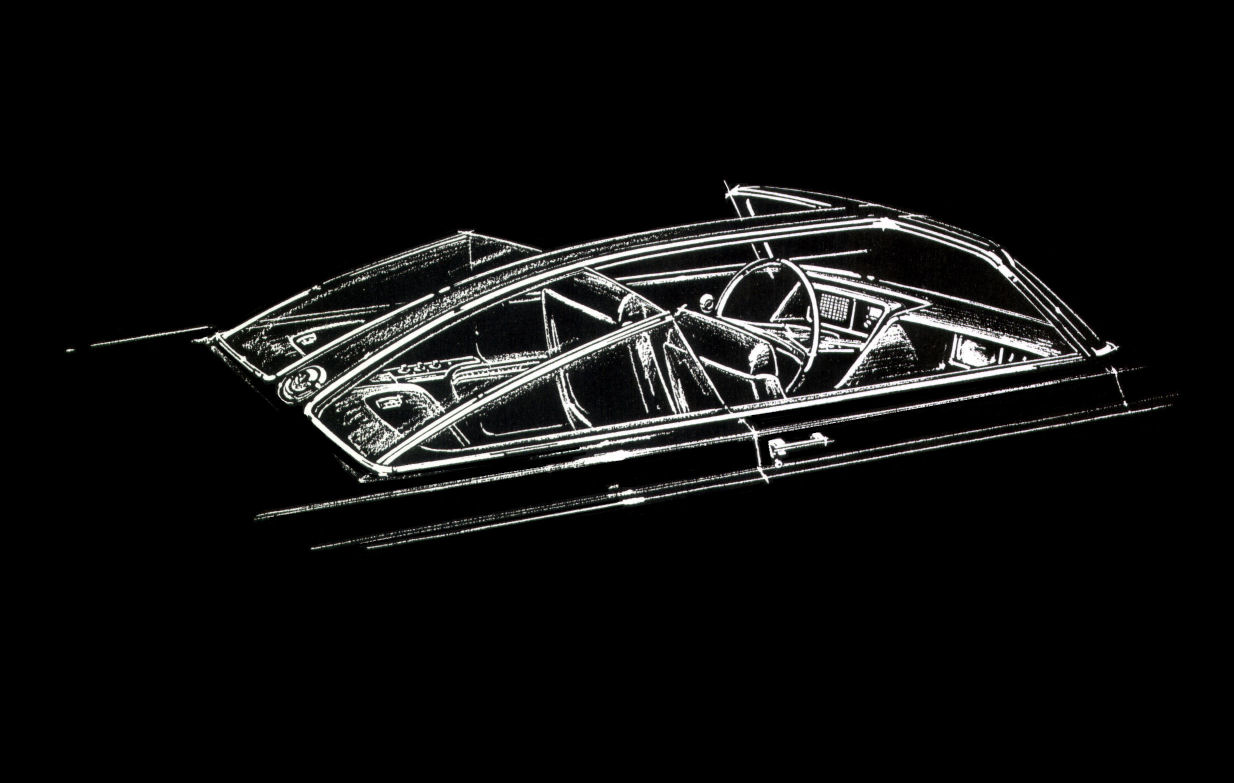 Plymouth XP-VIP Idea Car Brochure, 1965 -The photochromic glass retractable top for the XP-VIP is shown in the down and semi-raised position on the preceding and following pages.
