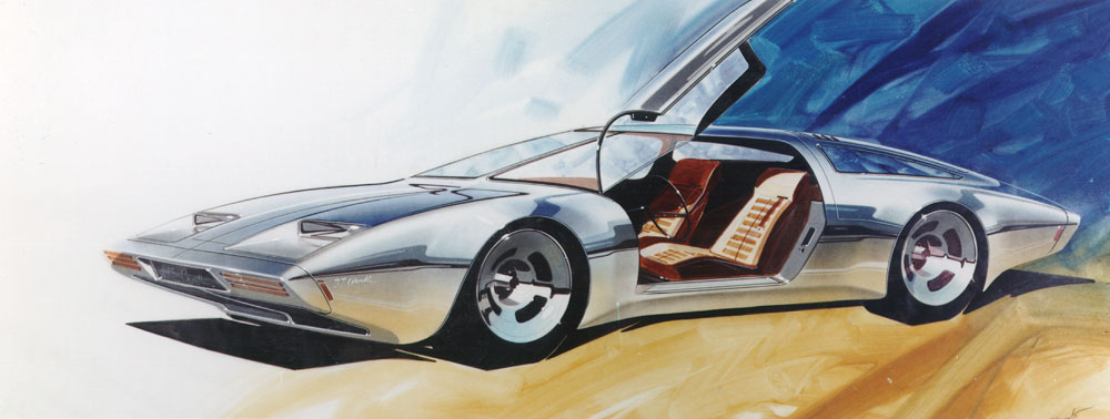 Chevrolet XP-897GT Two-Rotor, 1973 - Design Sketch