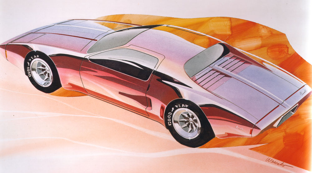 Chevrolet XP-897GT Two-Rotor, 1973 - Design Sketch