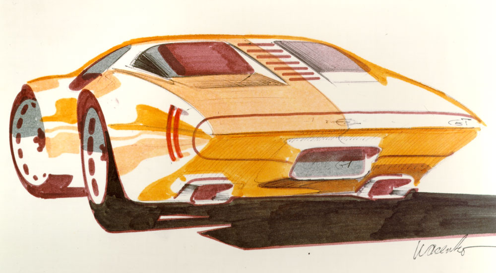 Chevrolet XP-897GT Two-Rotor, 1973 - Design Sketch