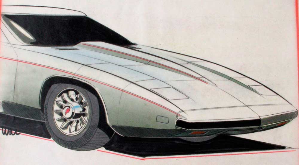 Chevrolet XP-898, 1973 - Sketch by Ron Will