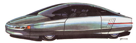 Ford Probe V (Ghia), 1985 - Рисунок А. Захарова