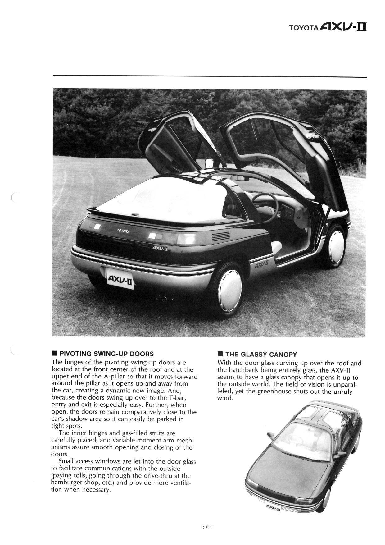 Toyota AXV-II Concept, 1987 - Brochure