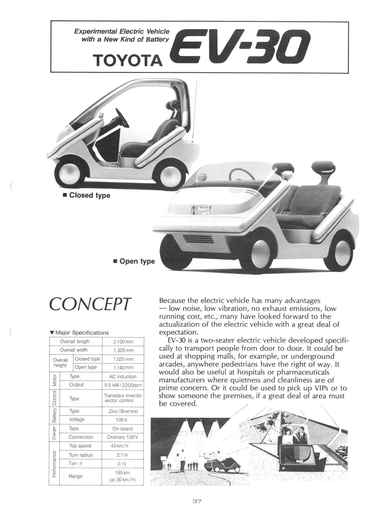 Toyota EV-30 Concept, 1987 - Brochure