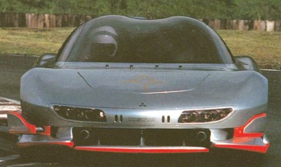 The 1989 Mitsubishi HSR concept car had a production-based turbocharged 2.0-liter twincam 4-cylinder engine and all-wheel drive.
