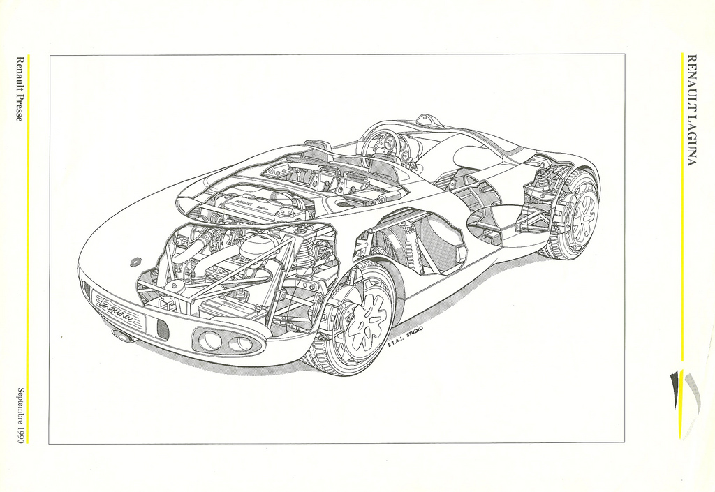 Renault Laguna Roadster Concept, 1990 - Cutaway