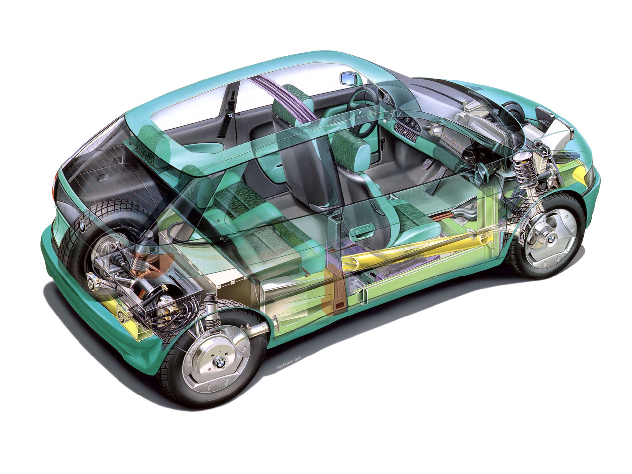 Concept vehicle Z15 (Electric vehicle E1), 1993 - X-ray