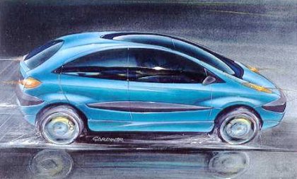 Citroen Xanae (Heuliez), 1994 - Design Sketch