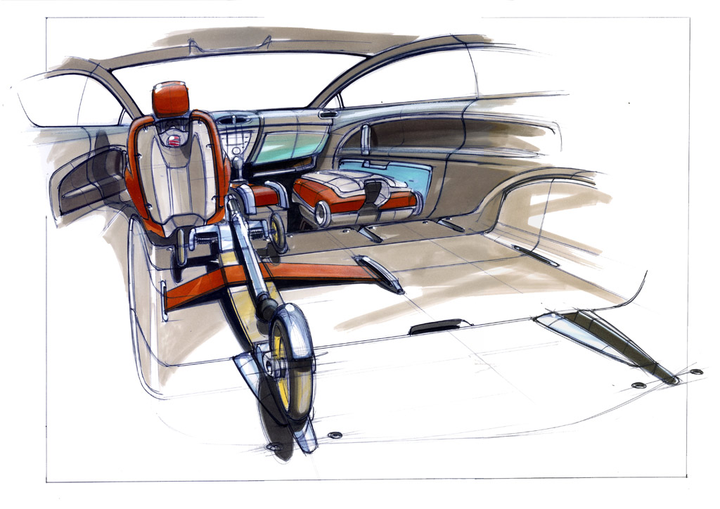 Seat Salsa Emotion, 2000 - Interior Design Sketch