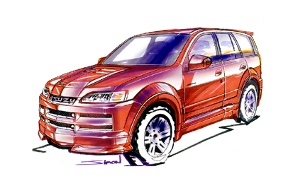 Isuzu Axiom XSF Concept, 2001 - Design Sketch