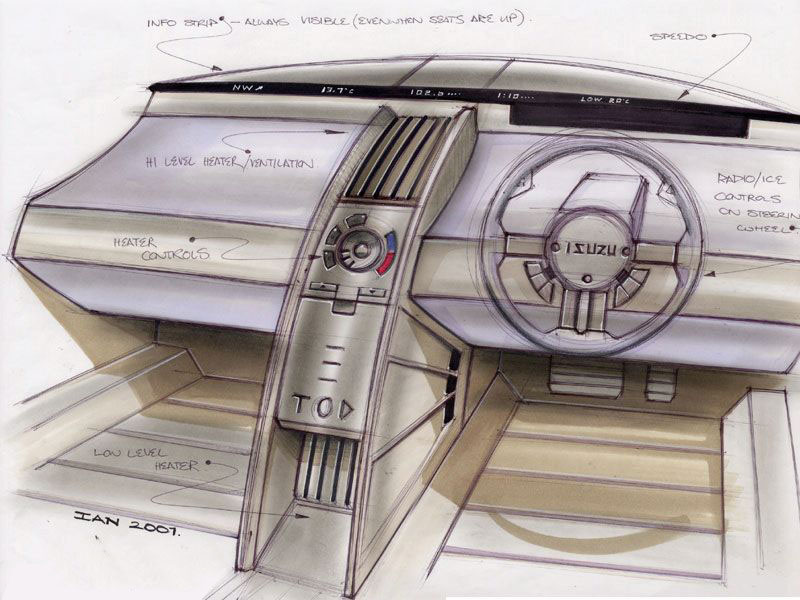 Isuzu Zen Concept, 2001 - Interior Design Sketch