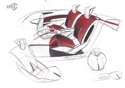 Lancia Fulvia Coupé, 2003 – Interior – Design Sketch