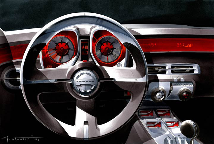 Chevrolet Camaro, 2006 - Interior Design Sketch