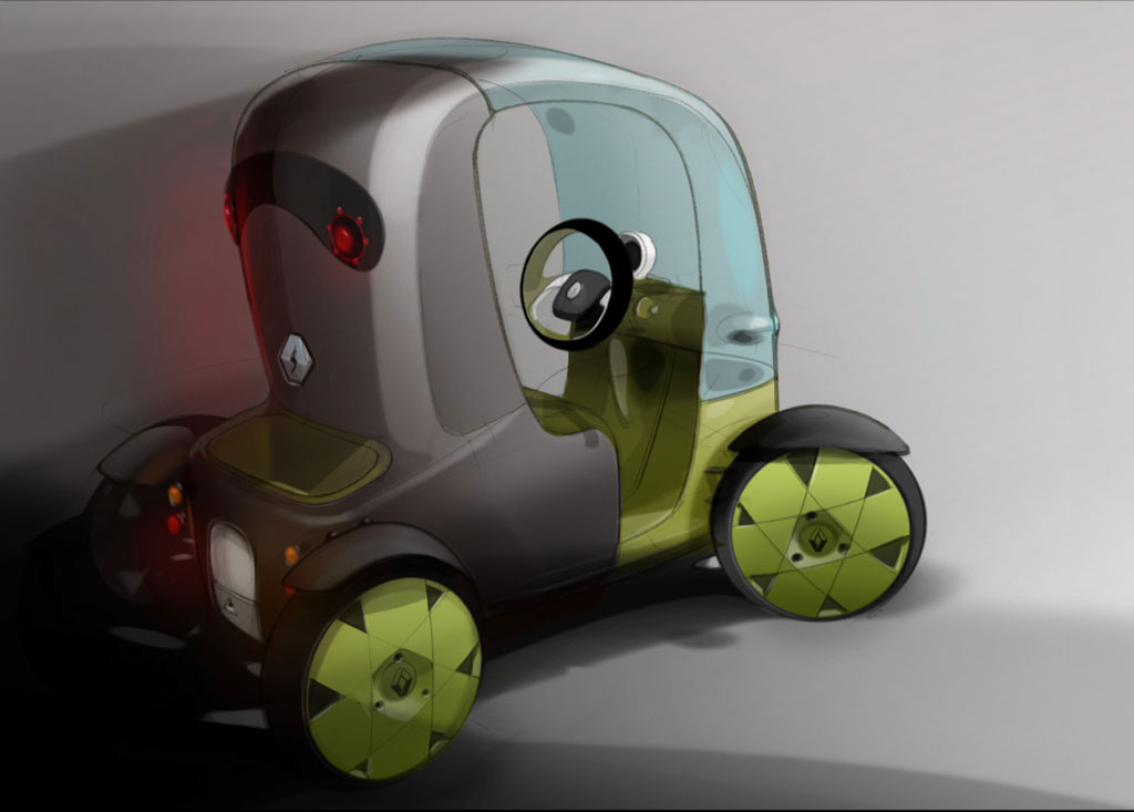 Renault Twizy Z.E. Concept, 2009 - Design Sketch