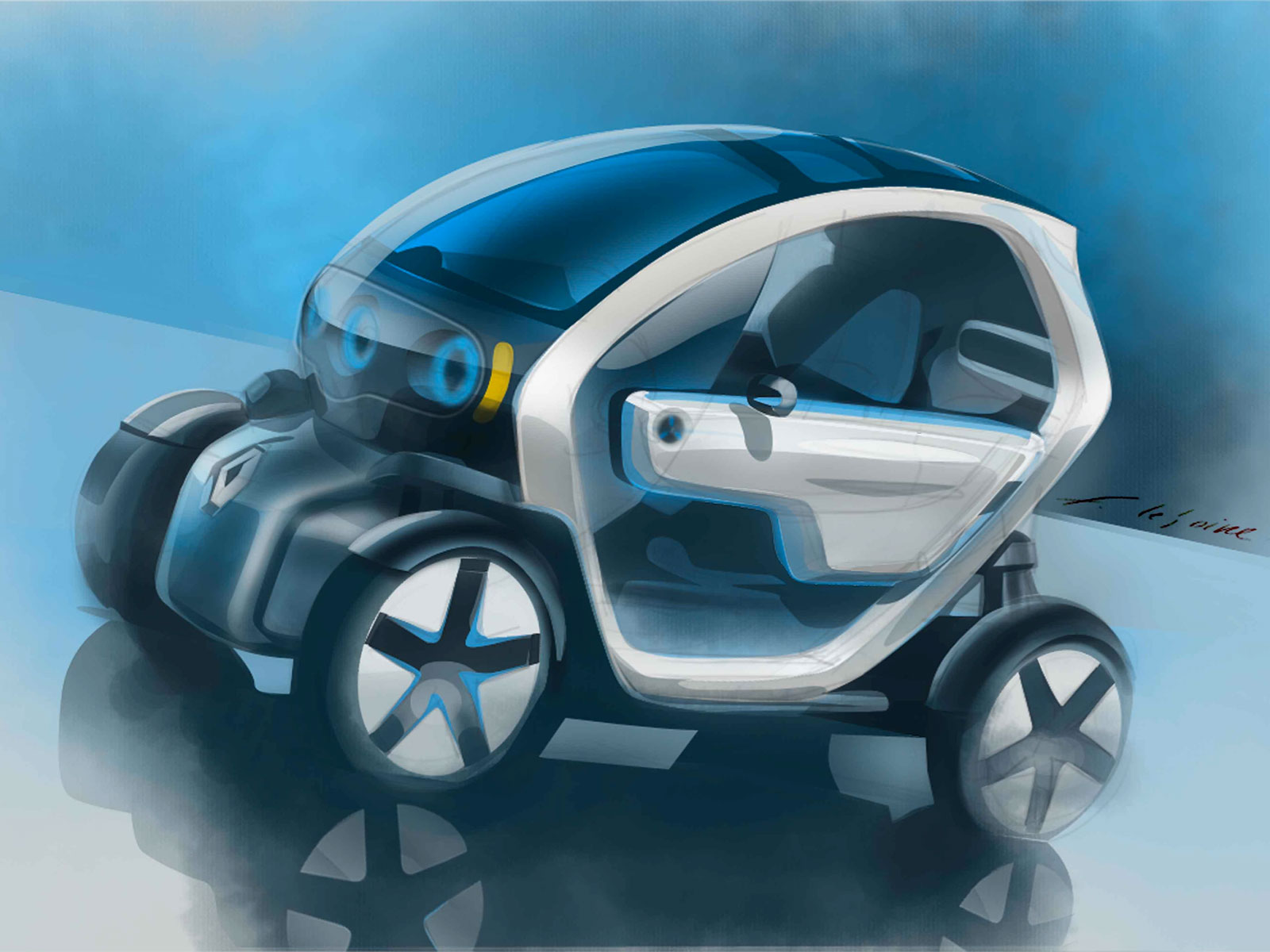 Renault Twizy Z.E. Concept, 2009 - Design Sketch