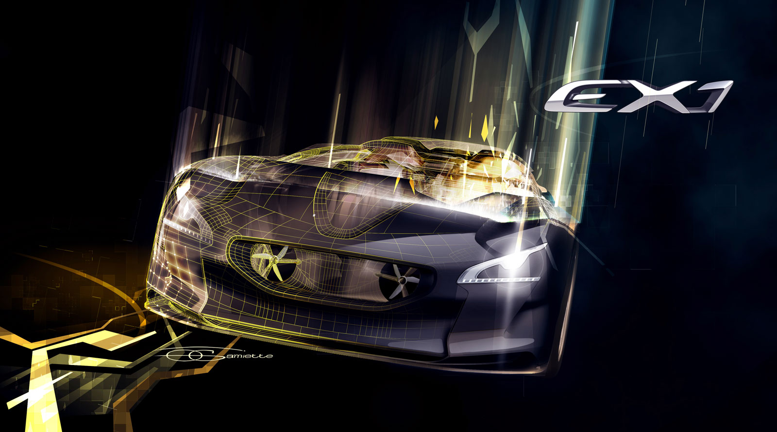 Peugeot EX1 Concept Design Rendering by Olivier Gamiette