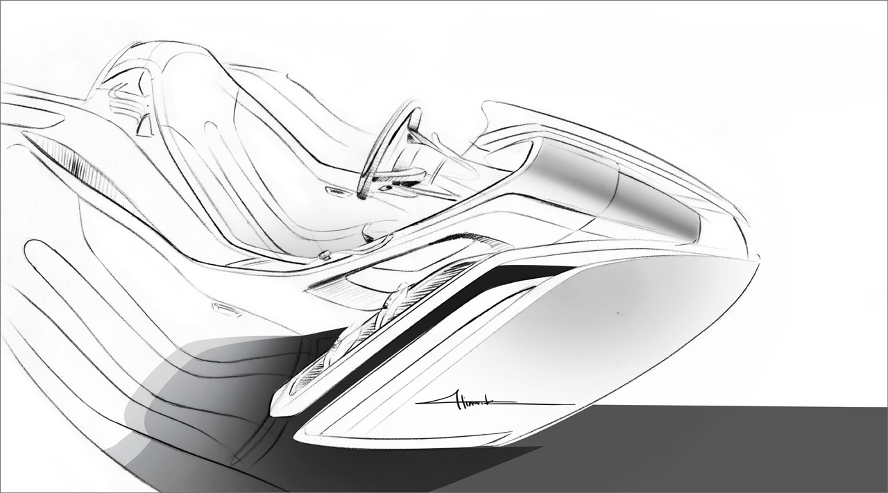 BMW 328 Hommage Concept, 2011 - Interior Design Sketch