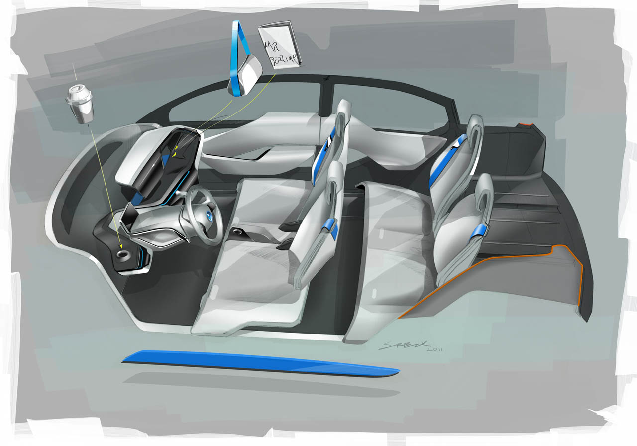 BMW i3 Concept, 2011 - Interior Design Sketch