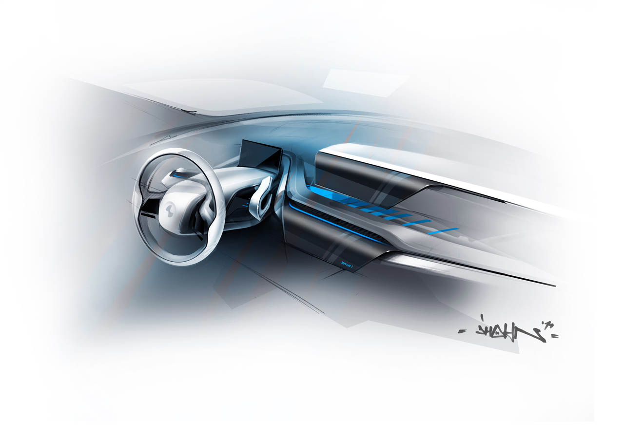 BMW i3 Concept, 2011 - Interior Design Sketch