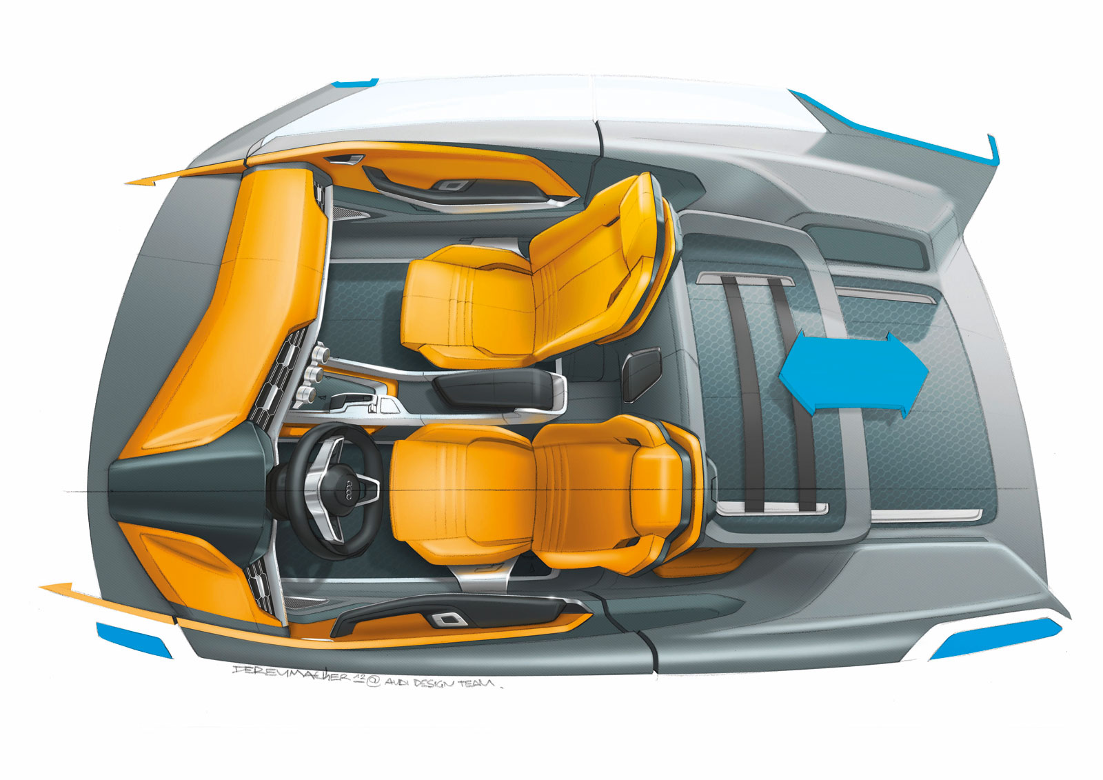 Audi Crosslane Coupe, 2012 - Interior Design Sketch 