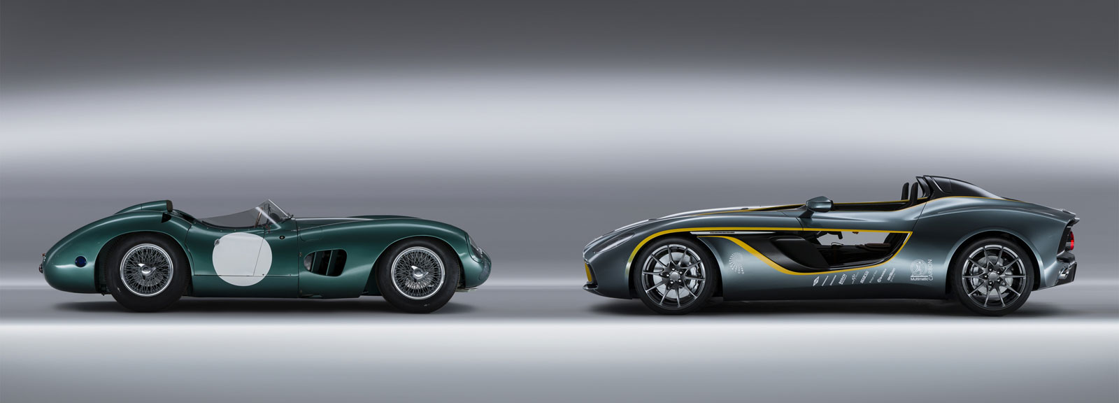 Aston Martin CC100 Speedster (2013) and DBR1 (1959)
