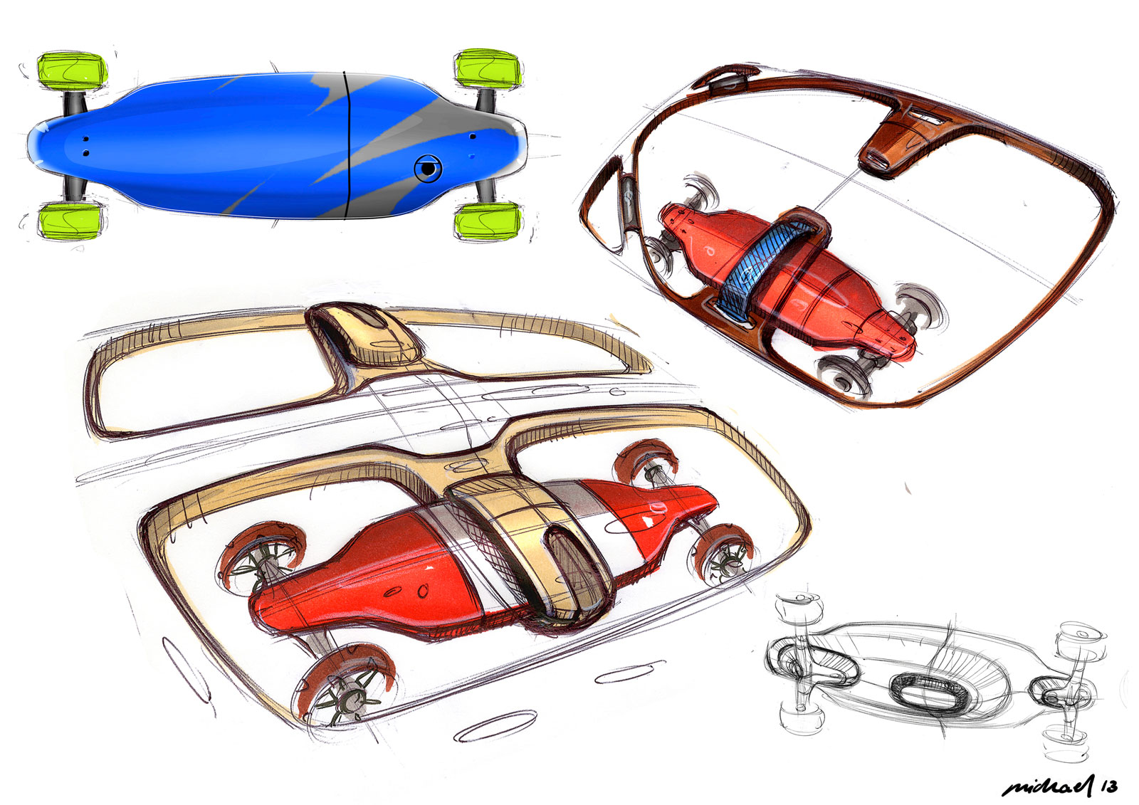 Smart Fourjoy, 2013 - Skate Board Design Sketches