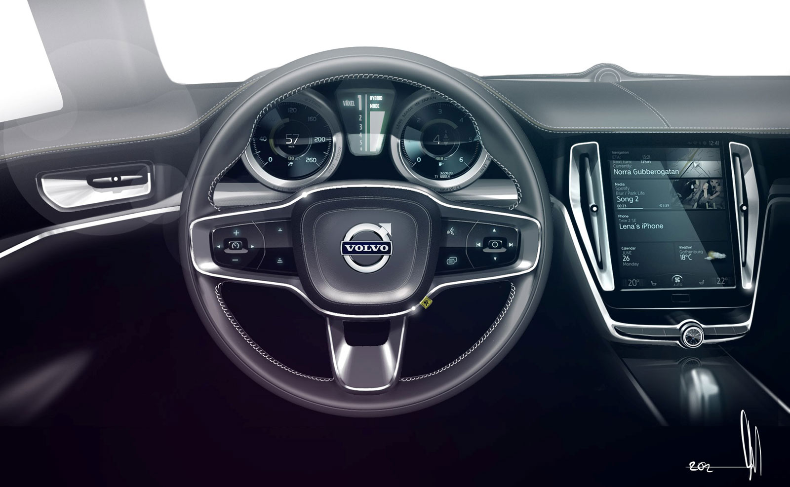 Volvo Concept Coupe, 2013 - Interior Design Sketch