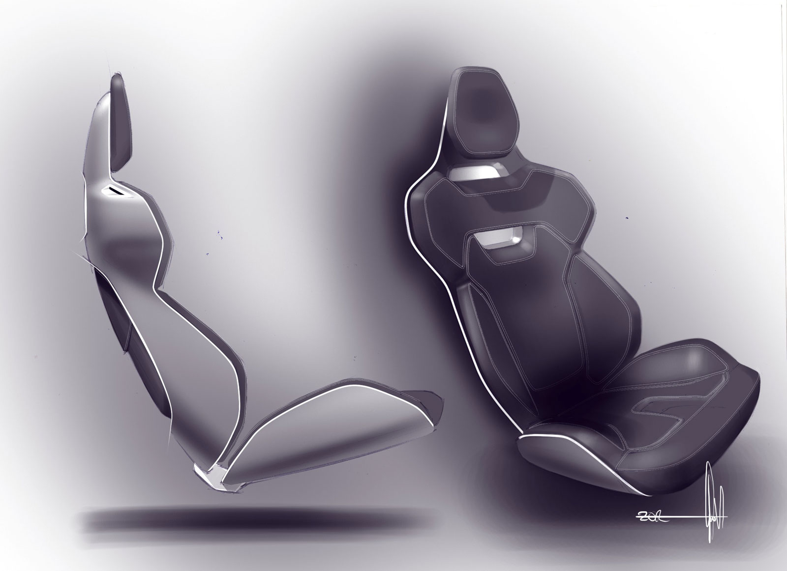 Volvo Concept Coupe, 2013 - Interior Design Sketch - Seat Design