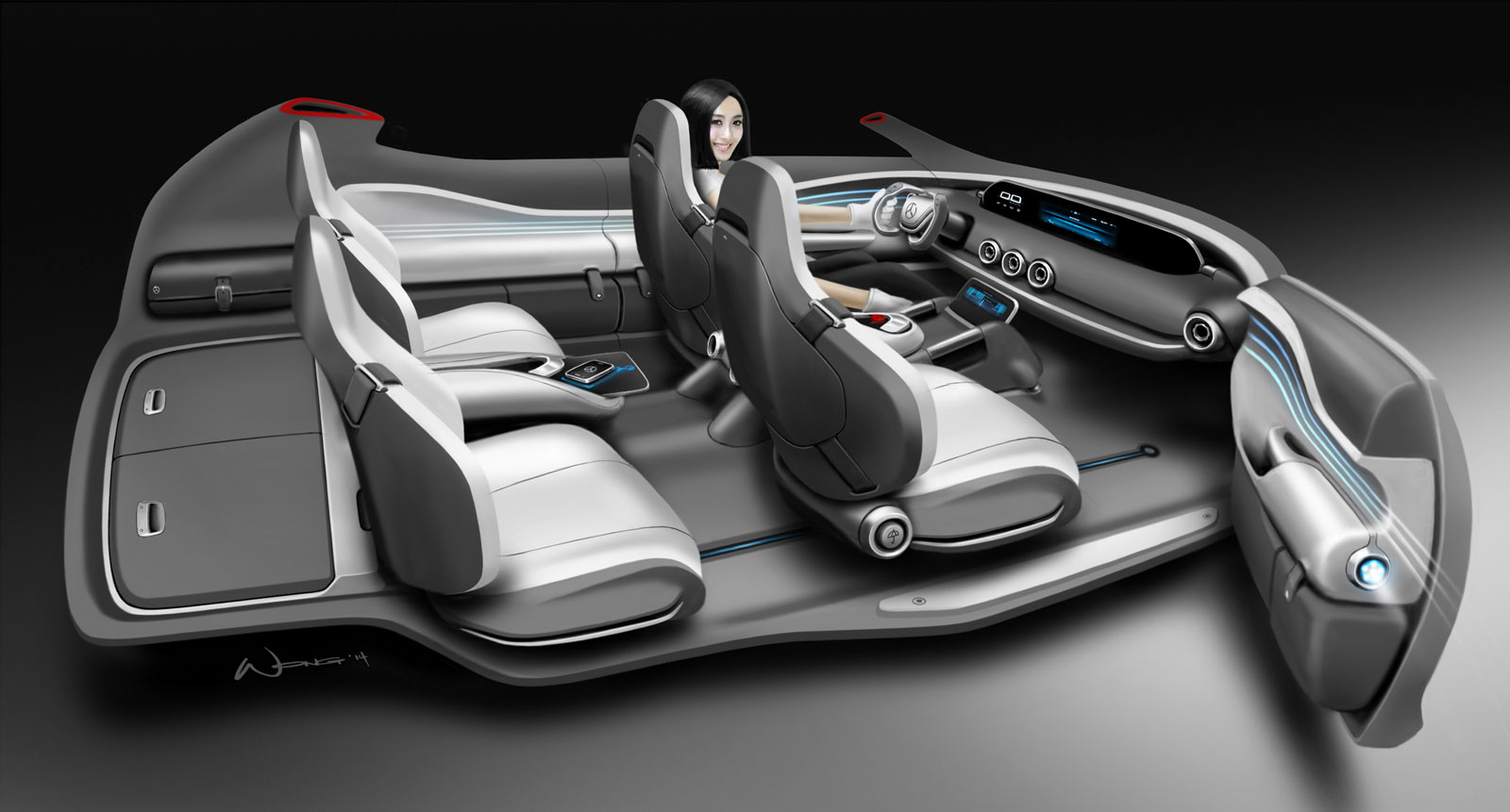 Mercedes-Benz G-Code Concept, 2014 - Interior Design Sketch