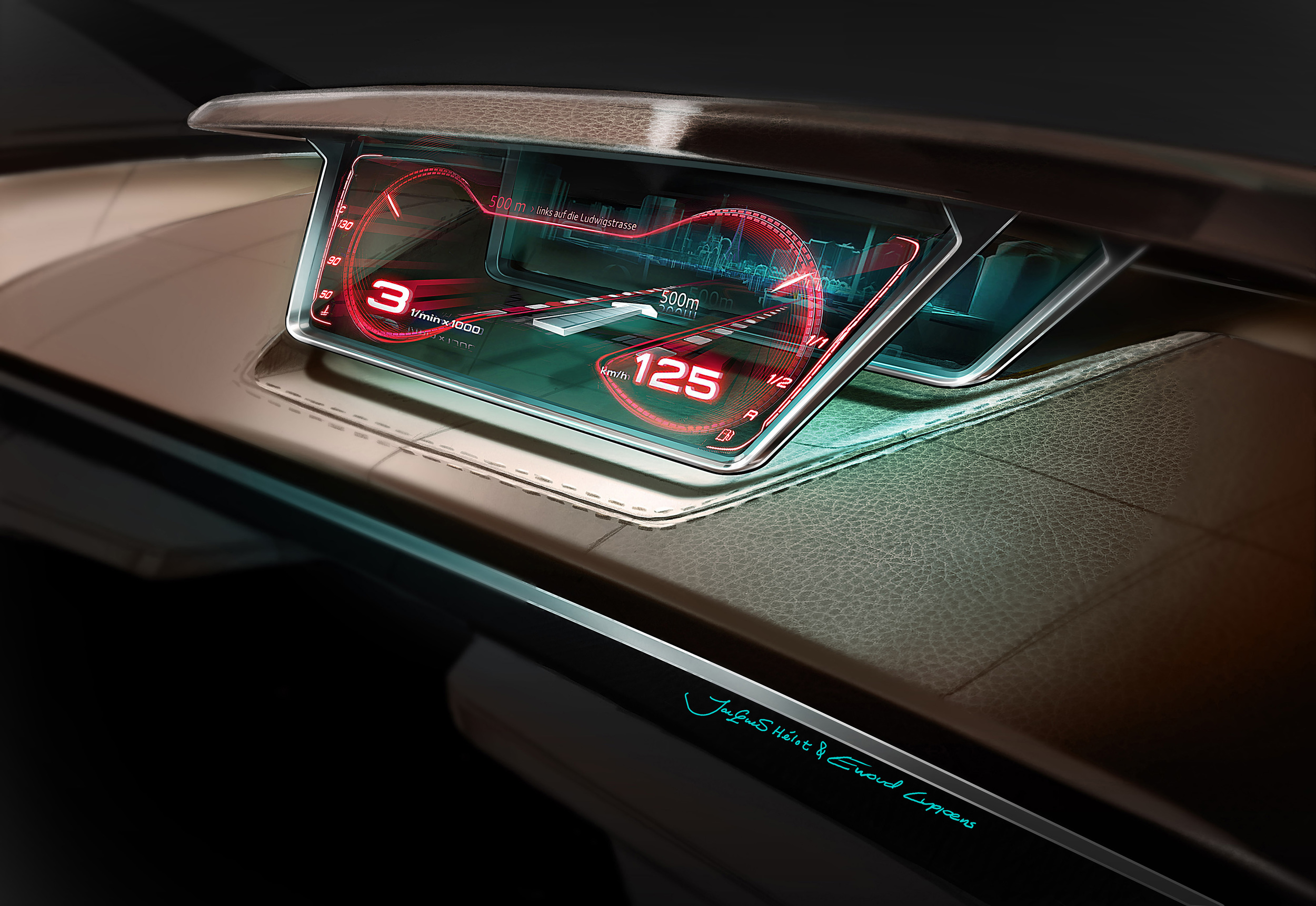 Audi Prologue Avant Concept, 2015 - Interior Design Sketch