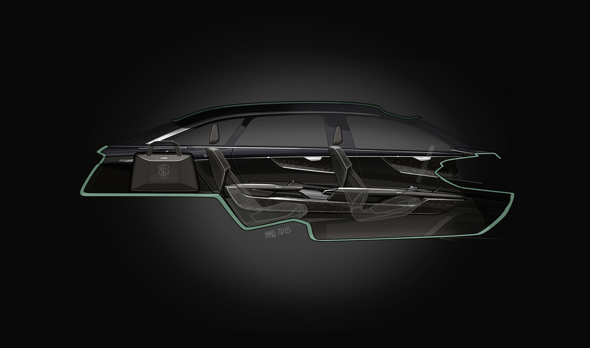 Audi Prologue Avant Concept, 2015 - Interior Design Sketch