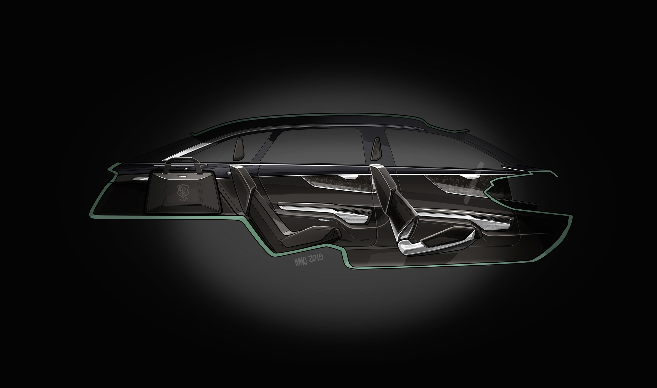 Audi Prologue Avant Concept, 2015 - Interior Design Sketch