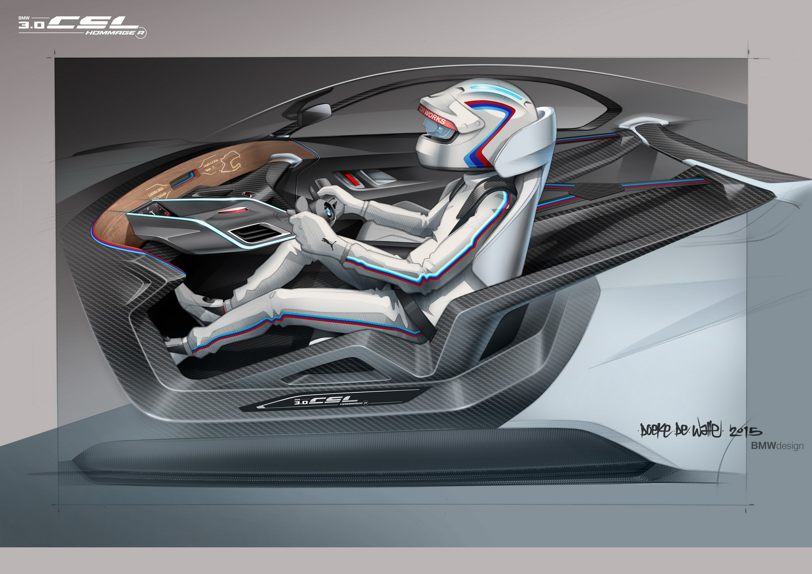 BMW 3.0 CSL Hommage R Concept, 2015 - Design Sketch