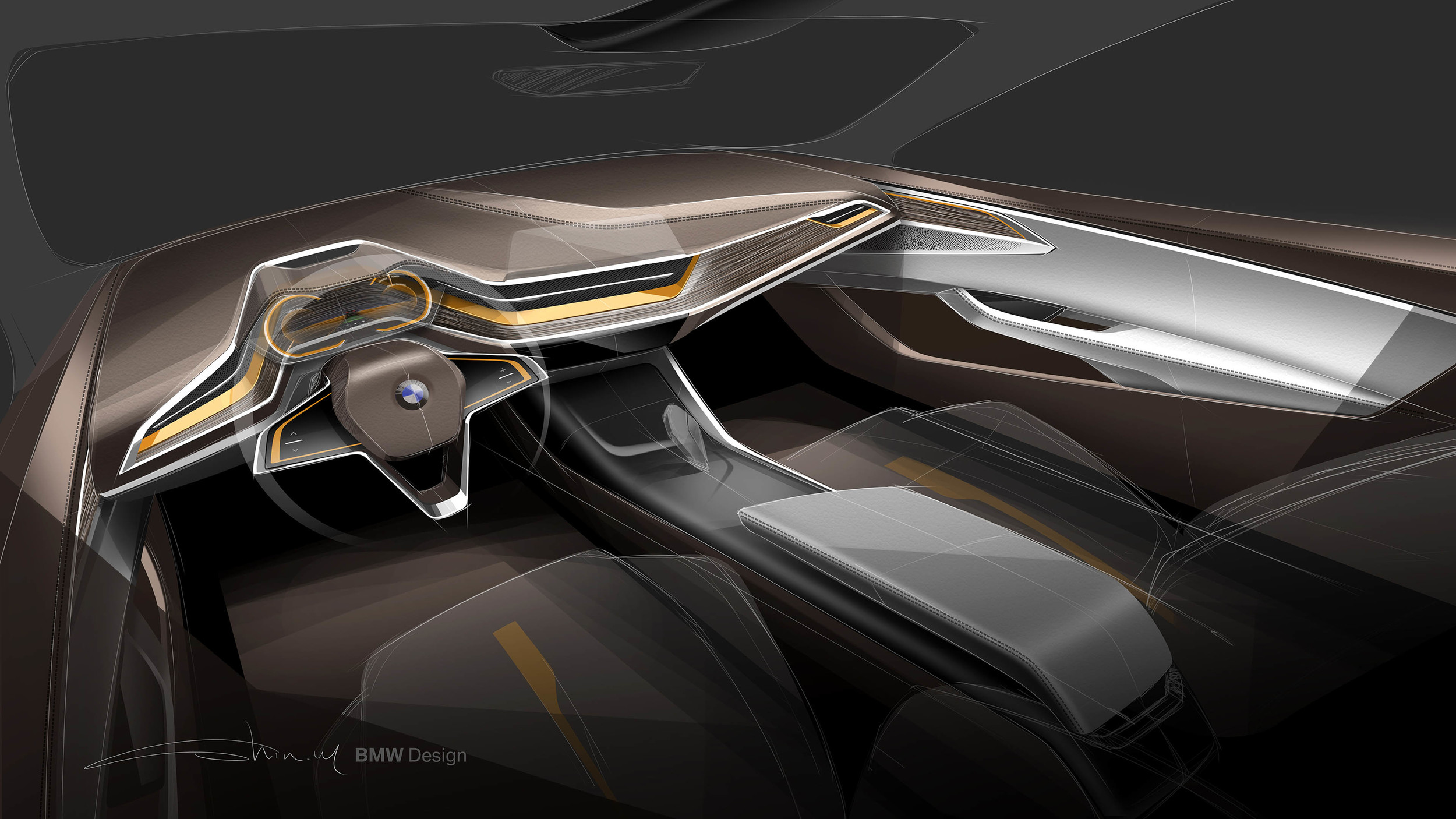 BMW Concept Compact Sedan, 2015 - Interior Design Sketch