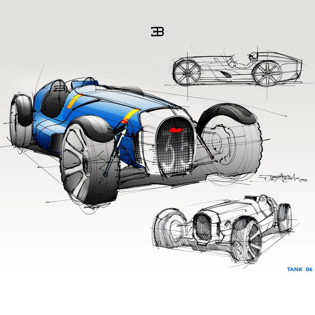 Bugatti Type 35D – Design Sketch by Tancredi De Aguilar, 2013