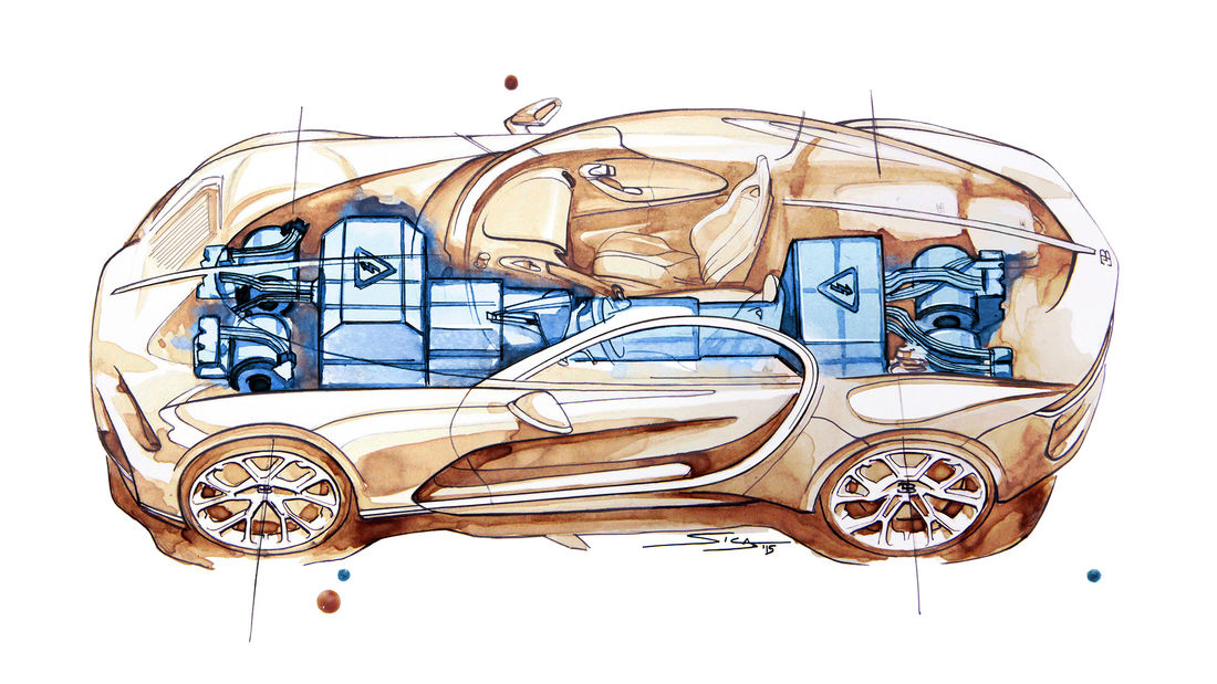 Bugatti Atlantic, 2015 - Design Sketch - Electric
